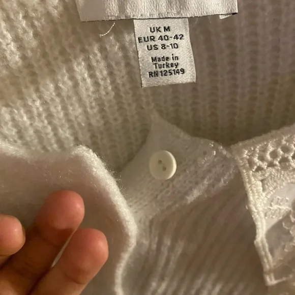 Topshop Cream Lace Collar Cardigan - Picture 4 of 5